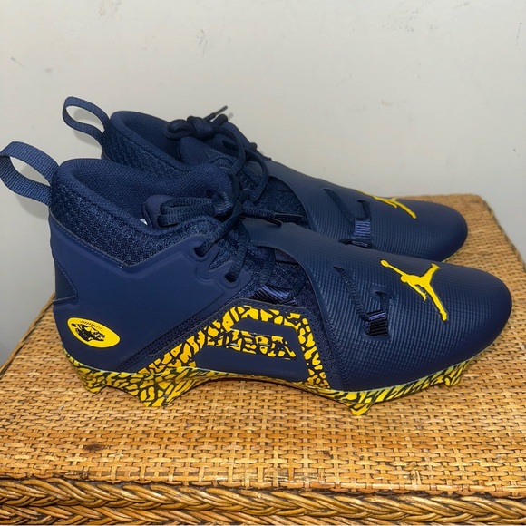 Nike Jordan Alpha Menace Pro 3 Promo Michigan Wolverines DH3368 403 Size 12 - Picture 3 of 14